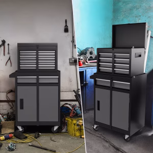 5 Drawer Tool Chest With Casters (Black & Gray)