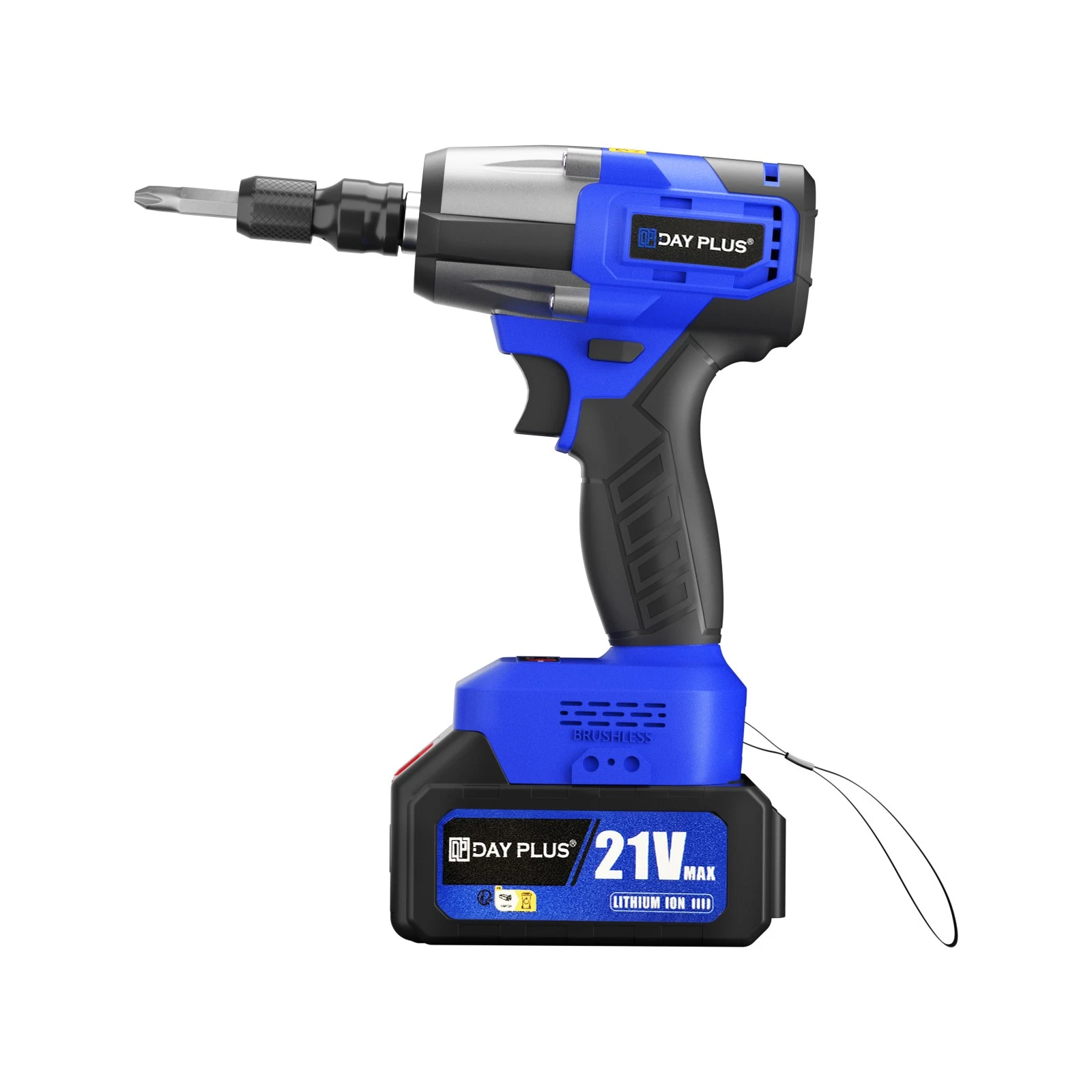 Cordless Impact Wrench - 500nm - Brushless Motor - Two Batteries (Blue) - Image 2