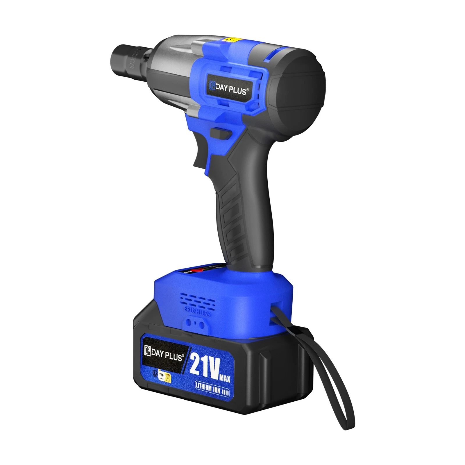 Cordless Impact Wrench - 500nm - Brushless Motor - Two Batteries (Blue) - Image 4