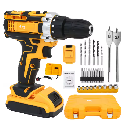 Impact Hammer Drill - 2 Batteries - Charging Base - 120 Piece Tool Set - Image 2