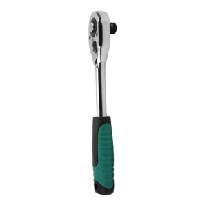 Ratchet Wrench 3/8" Drive - Quick Release Spanner with Non Slip Grip Handle - Green