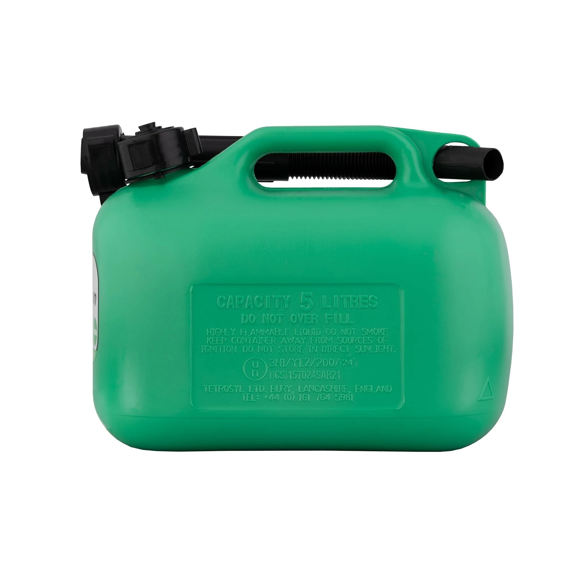 CarPlan Petrol Can - Tetra Green - Unleaded With Flexible Spout - 5L Litre - Image 2