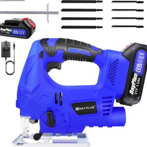 Cordless Jigsaw - 400W - 3000SPM - Fast Charger -  8 Blades
