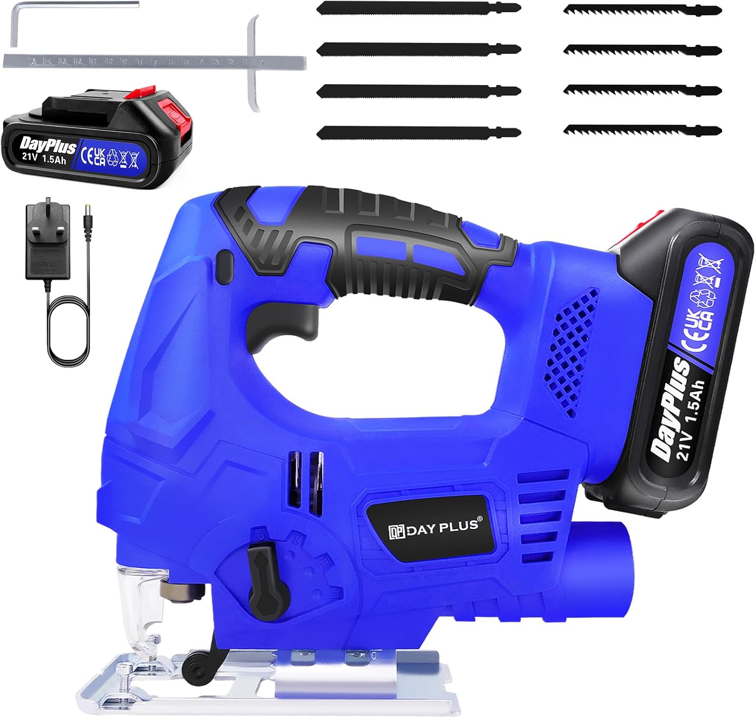 Cordless Jigsaw - 400W - 3000SPM - Fast Charger - 8 Blades