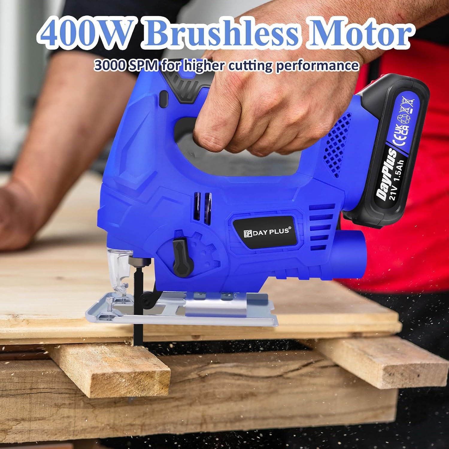 Cordless Jigsaw - 400W - 3000SPM - Fast Charger - 8 Blades - Image 6