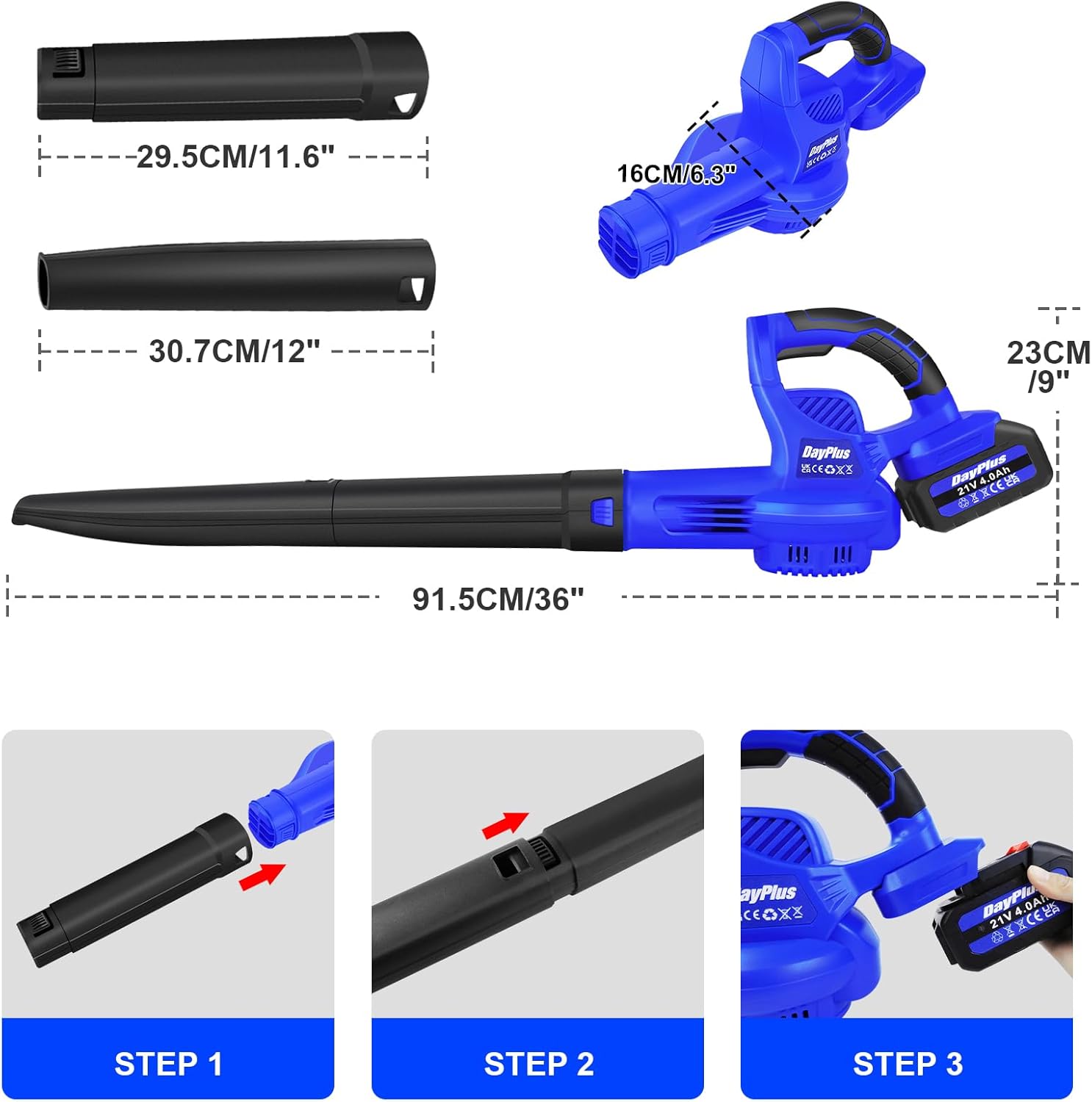 Garden Blower Vac - Handheld Blower - 10500 Rpm - 4000mah - Adjustable Pipe - Image 2
