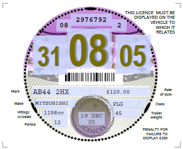 Reproduction Road Tax Disc – 2004 to 2005 - Image 2