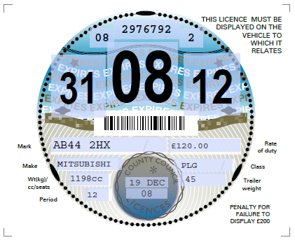 Reproduction Road Tax Disc – 2011 to 2015 - Image 2