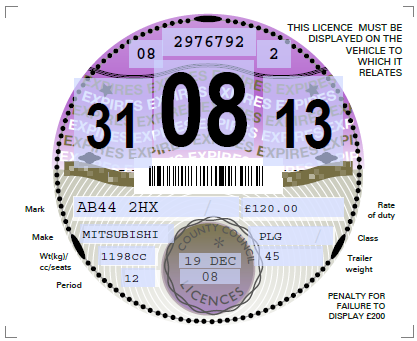 Reproduction Road Tax Disc – 2011 to 2015 - Image 3