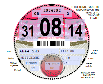Reproduction Road Tax Disc – 2011 to 2015 - Image 4