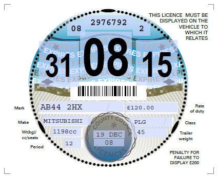 Reproduction Road Tax Disc – 2011 to 2015 - Image 5