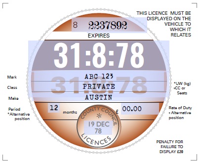 Reproduction Road Tax Disc – 1977 to 1987 - Image 4