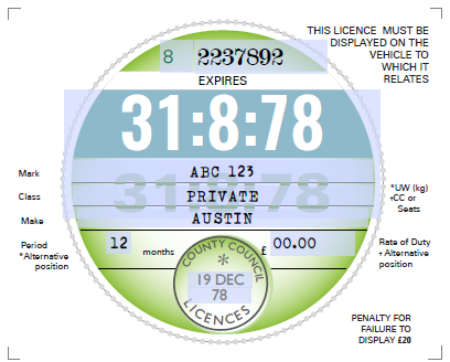 Reproduction Road Tax Disc – 1977 to 1987 - Image 5