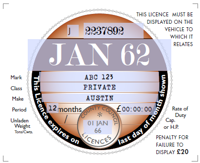 Reproduction Road Tax Disc – 1961 to 1963 - Image 2