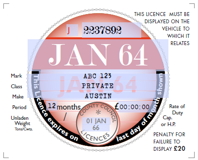 Reproduction Road Tax Disc – 1963 to 1977 - Image 2