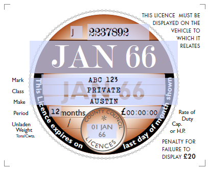 Reproduction Road Tax Disc – 1963 to 1977 - Image 4
