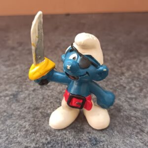 Pirate Smurf - Smurf with Sword and Eyepatch - 1978 - Hong Kong