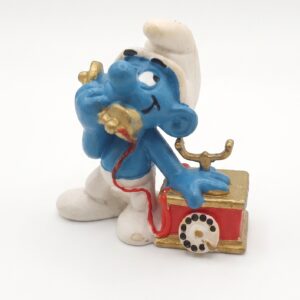 Telephone Smurf - Smurf on Phone - Antique Telephone Smurf - 1980 - Portugal
