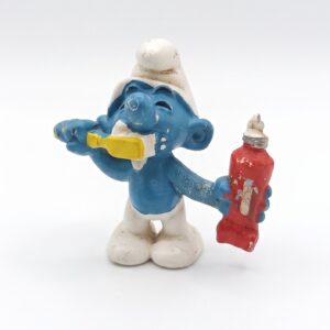 Toothbrush Smurf - Smurf Brushing Teeth - Toothpaste Smurf - 1979 - W Germany