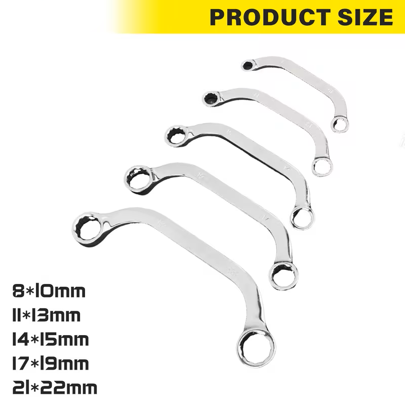 Double Ring Wrench Spanner Set - C-Type - 5 Piece - Image 2