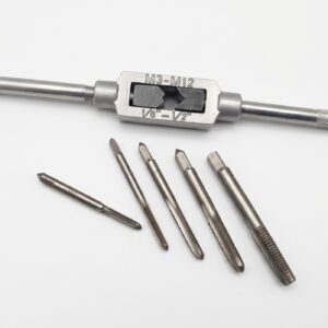 Adjustable Tap Wrench and Metric Tap Set (M3–M8)