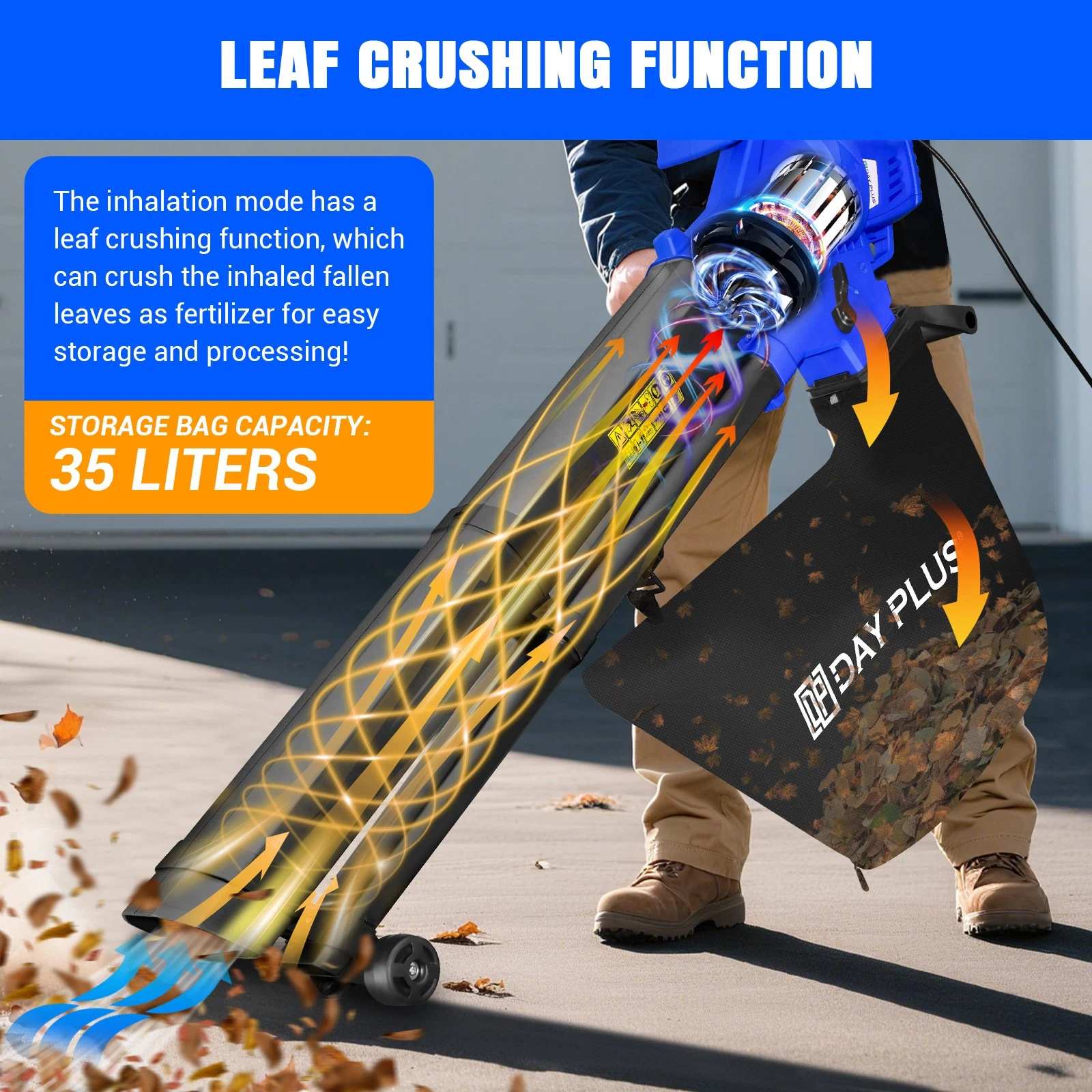 3 in 1 Leaf Blower - 3500w - Garden Leaves - Vacuum Cleaner Patios - Image 5