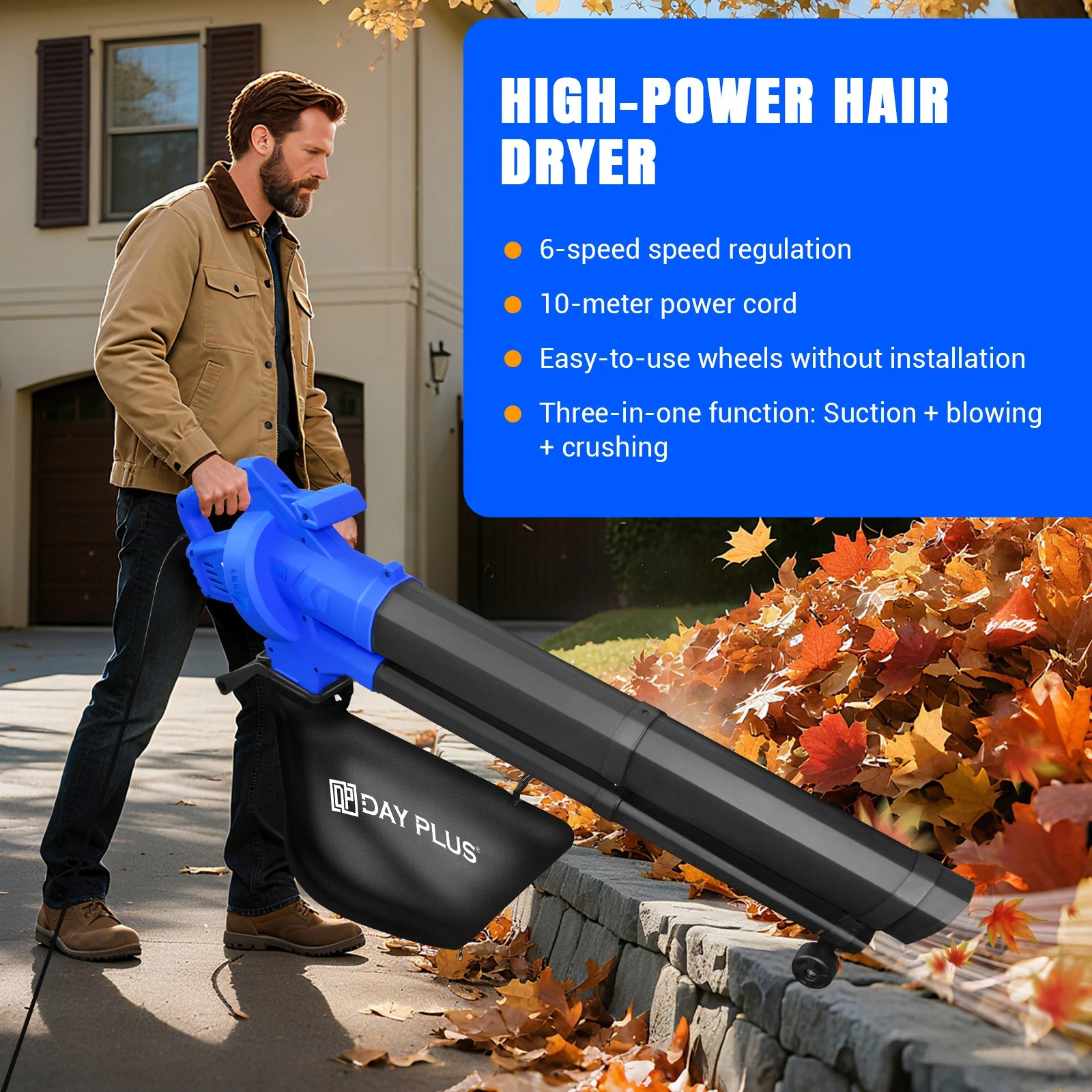 3 in 1 Leaf Blower - 3500w - Garden Leaves - Vacuum Cleaner Patios - Image 6