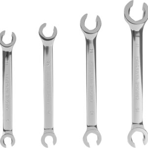Double End Open Ring Spanner Set - Brake Line Spanners - 9x11mm, 10x12mm, 13x14mm, 15x17mm