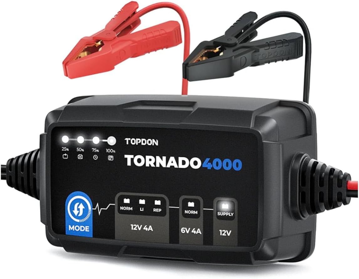 TOPDON Tornado 4000 (T4000) Smart Battery Charger & Maintainer