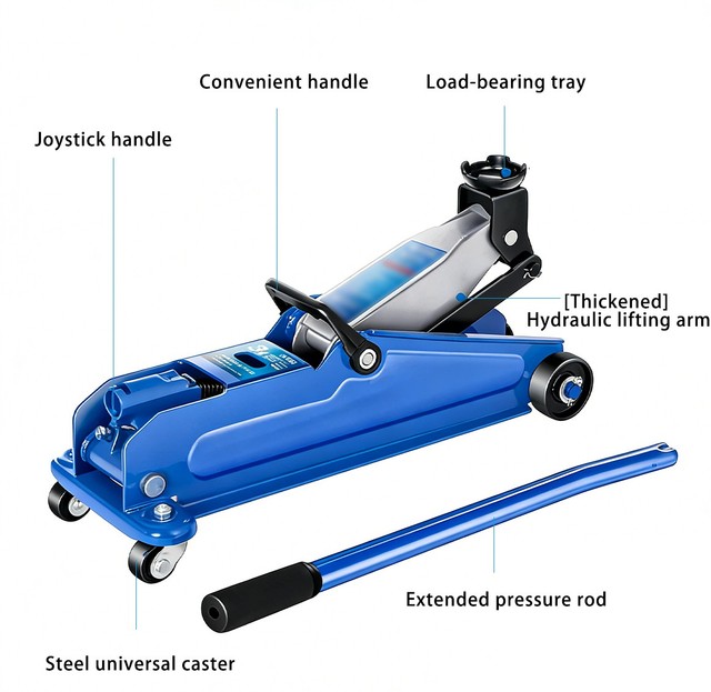 3 Ton Heavy-Duty Hydraulic Trolley Jack (133–387mm Lift Range) - Image 8