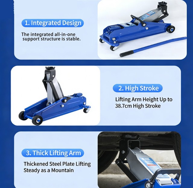 3 Ton Heavy-Duty Hydraulic Trolley Jack (133–387mm Lift Range) - Image 9