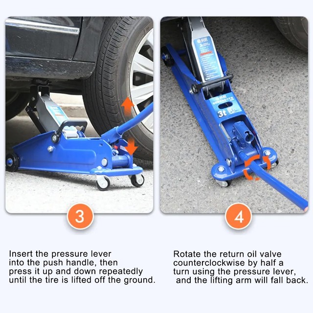 3 Ton Heavy-Duty Hydraulic Trolley Jack (133–387mm Lift Range) - Image 2