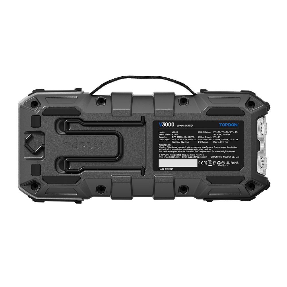 TOPDON V3000 3000A Heavy-Duty Lithium Jump Starter & Power Bank - Image 3
