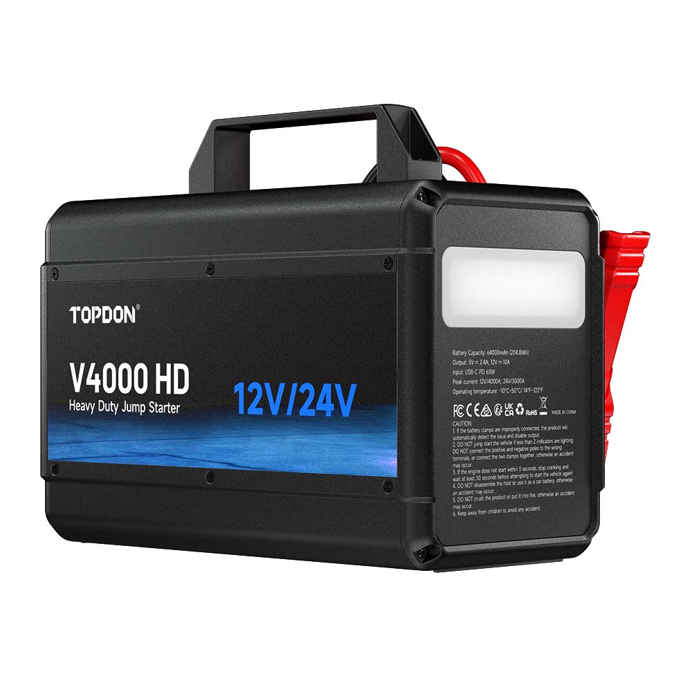 TOPDON V4000 HD 24V Heavy-Duty Lithium Jump Starter & Power Bank - Image 3