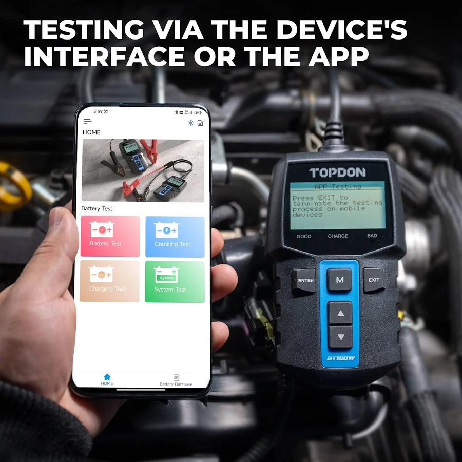 TOPDON BT100W Wireless 12V Battery & System Tester - Image 5